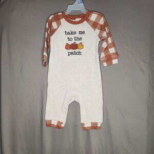 Take me to the patch 3-6 Month Long Sleeve Romper. Fall Pumpkin Patch